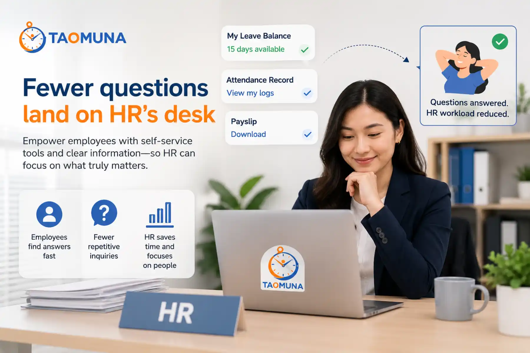 Employee self-service portal showing payslips and leave requests